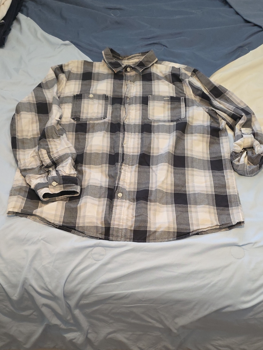 urban pipeline Men's Plaid Button-Down Shirt - Black, White & Cream